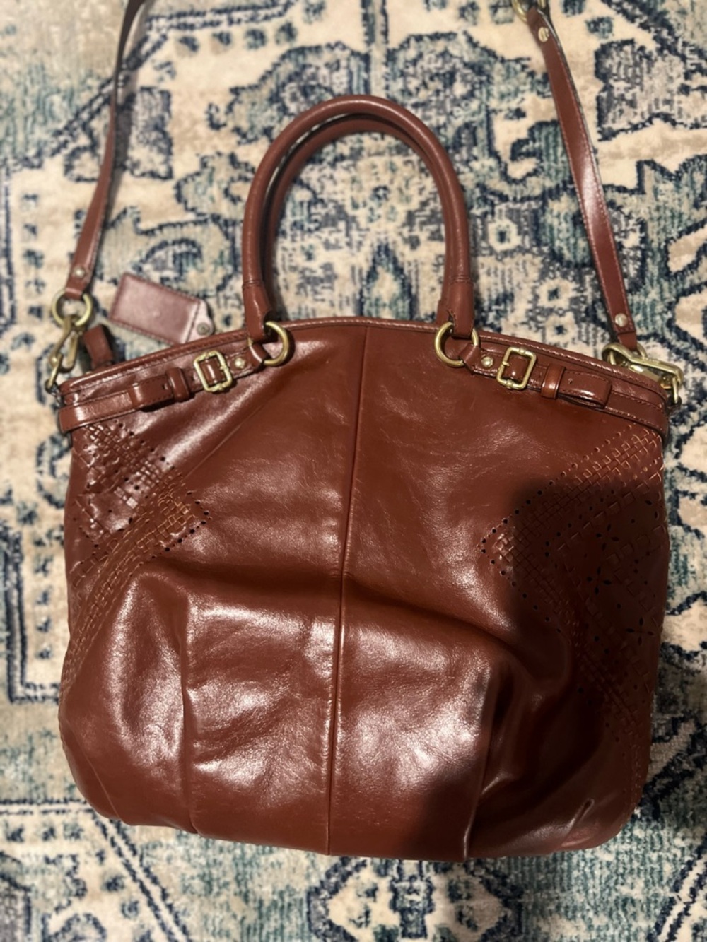 Coach Madison Criss Cross Leather Satchel Shoulder Bag #19836 - Picture 15 of 15